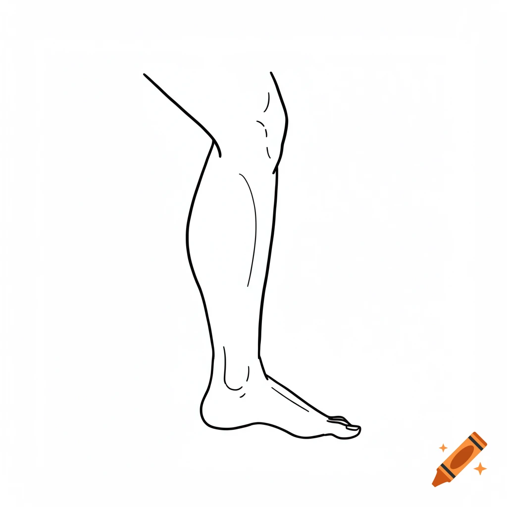 Simple outline drawing of a human leg and foot