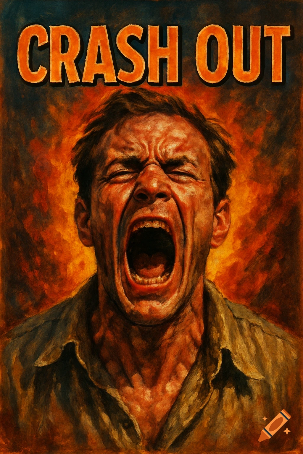 A screaming person with the title 'CRASH OUT' above.