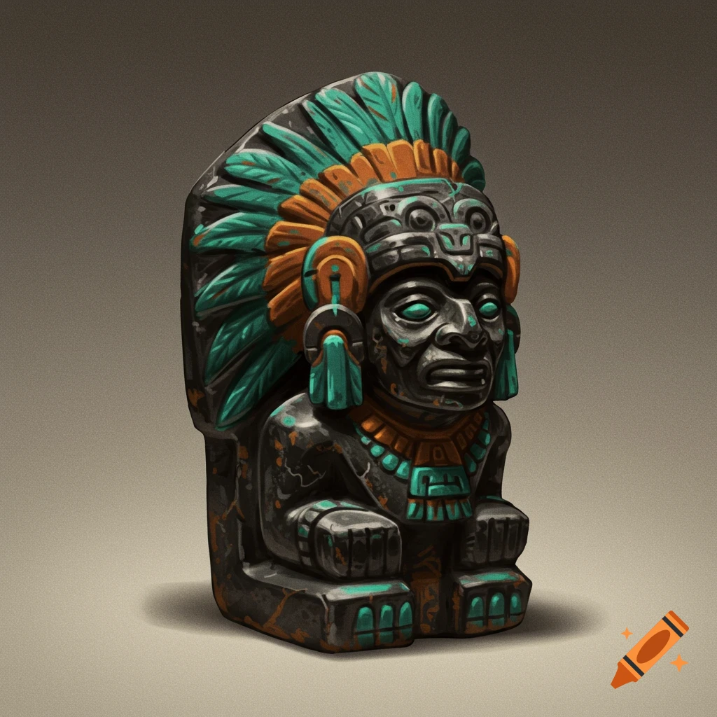 An ancient Aztec statue