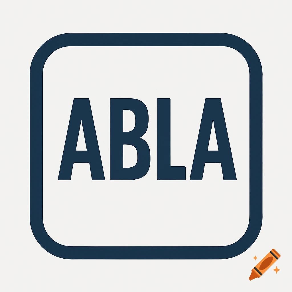 Dark blue icon with rounded corners containing the text ABLA in dark blue.