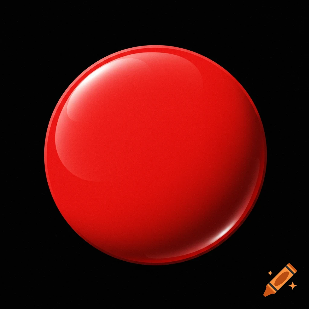A glossy red sphere on a black background