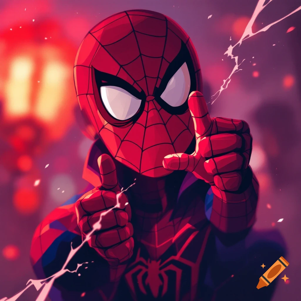 Spiderman pointing at the viewer.