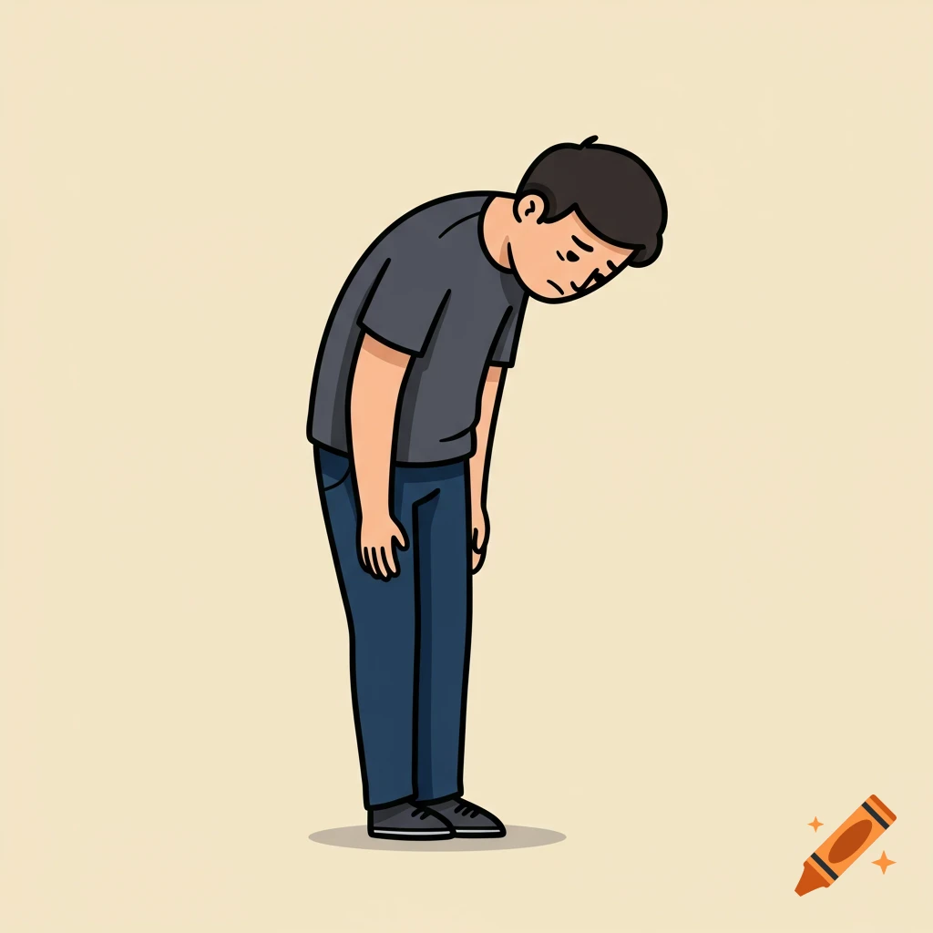 Cartoon illustration of a person looking disappointed.
