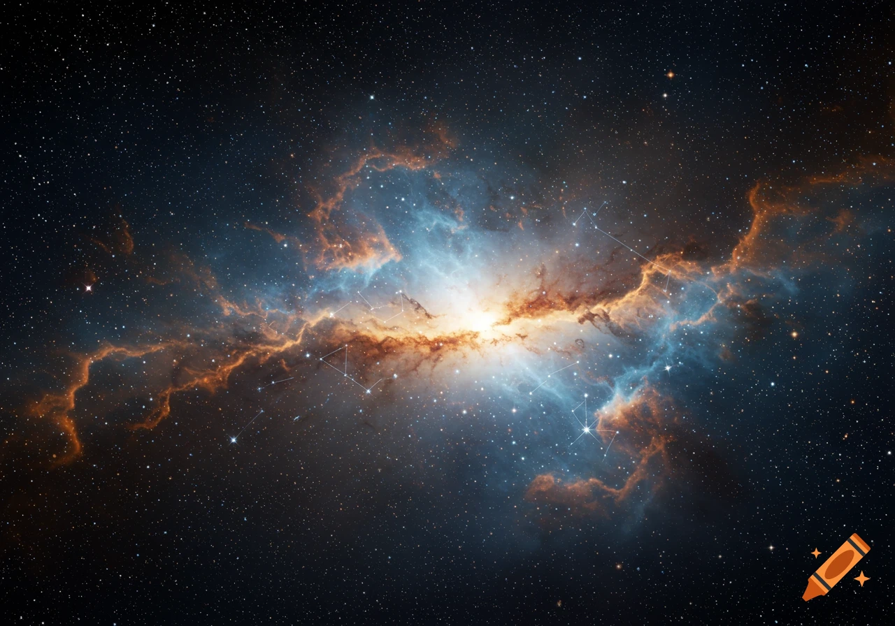 A vibrant nebula, stars, and constellations in deep space.