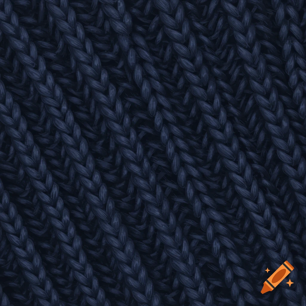 A close-up of dark blue knit texture.