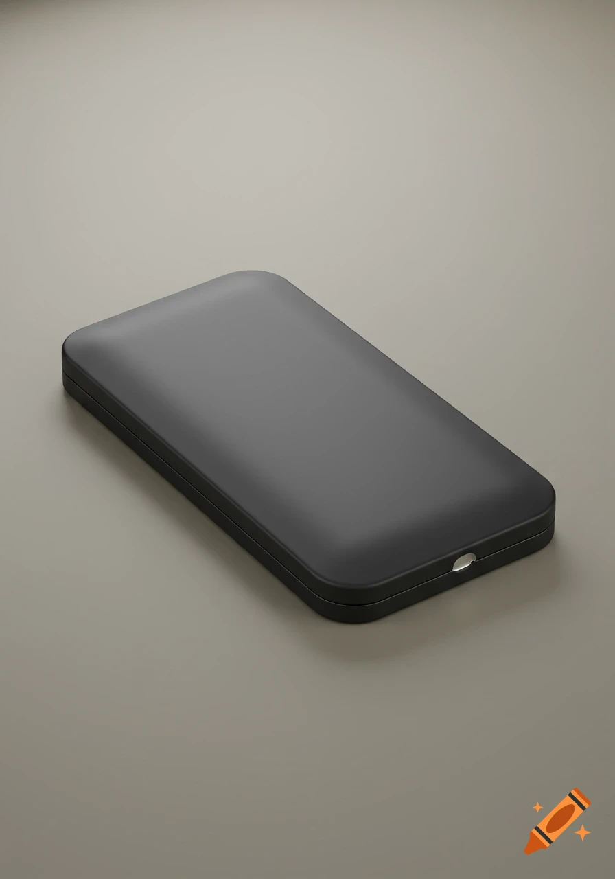 A sleek, dark grey rectangular case or pouch.
