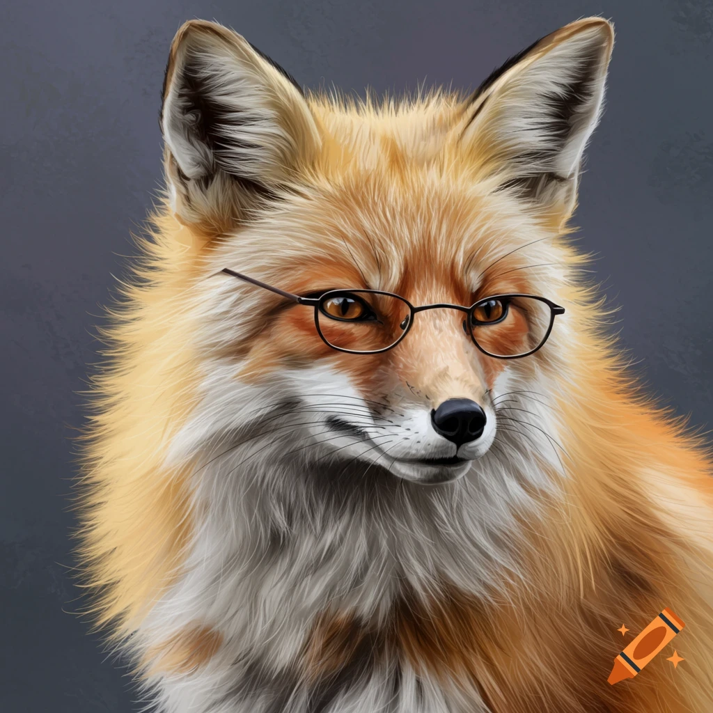 A fox wearing glasses.