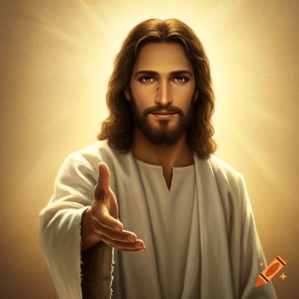 Painting of Jesus reaching out