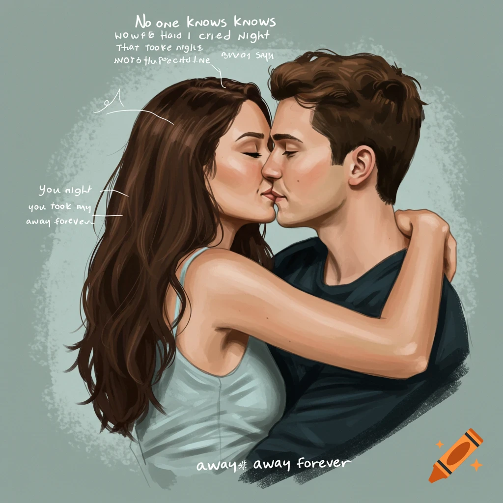 A couple kissing