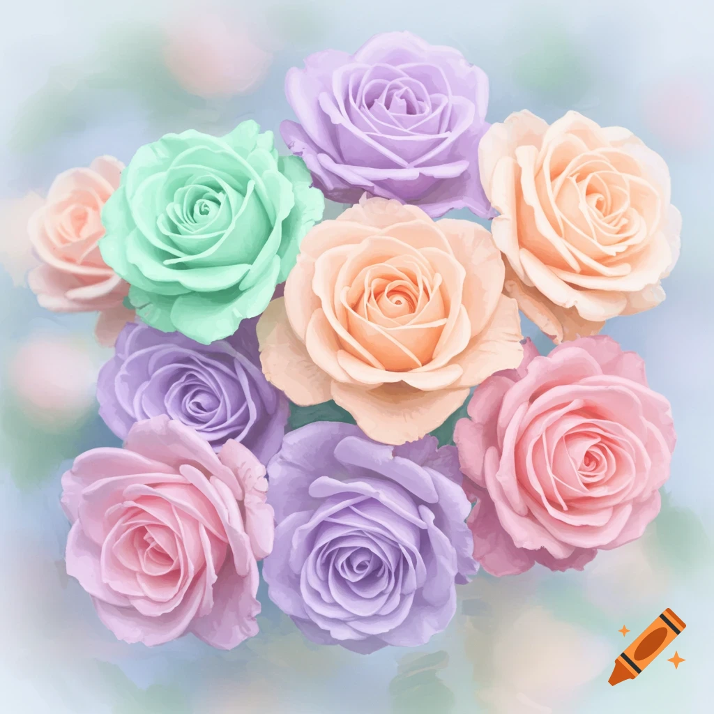 A picture of pastel colored roses.