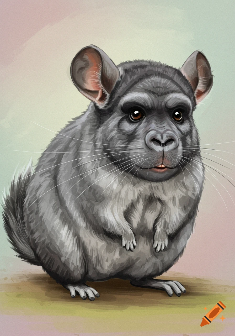 Chinchilla with a gorilla face