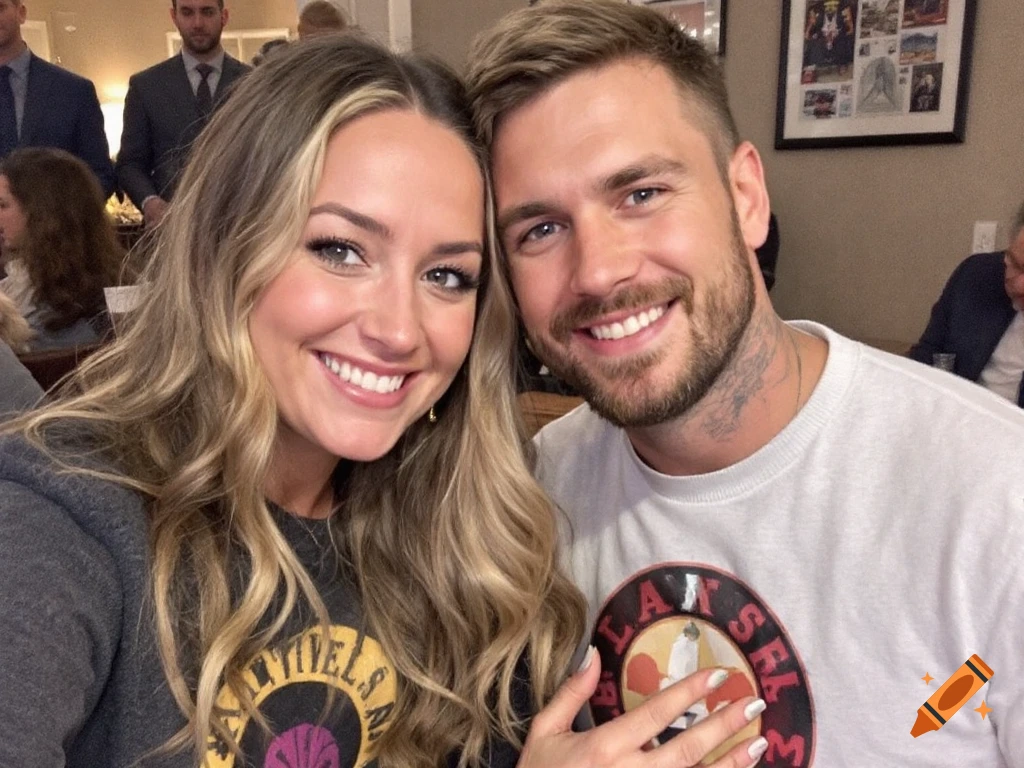 A man and a woman smiling for a photo indoors.