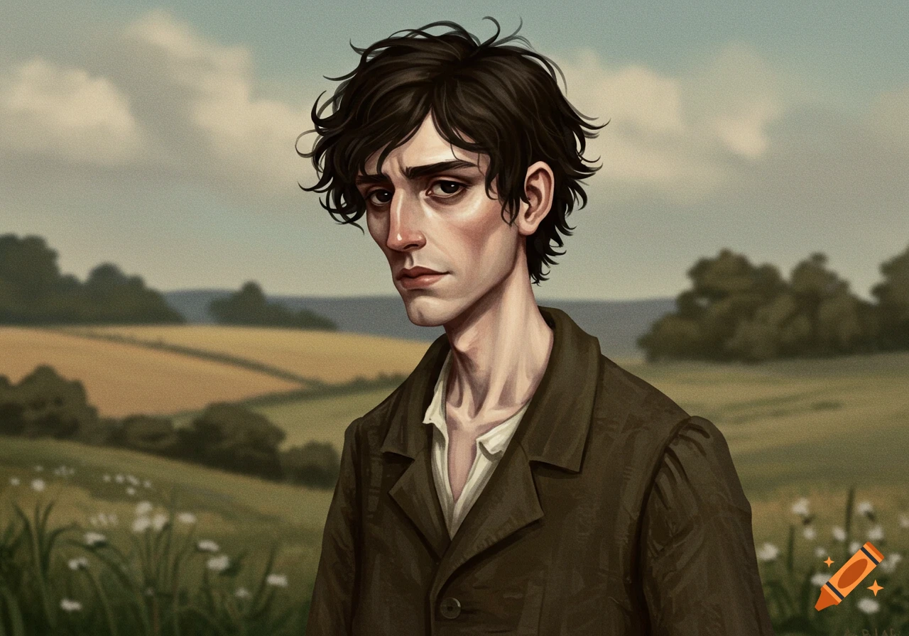 A young man in a field