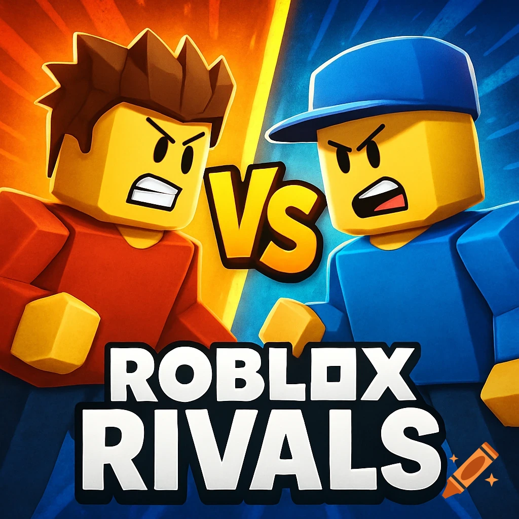 Two aggressive looking Roblox characters, one in red and one in blue ...
