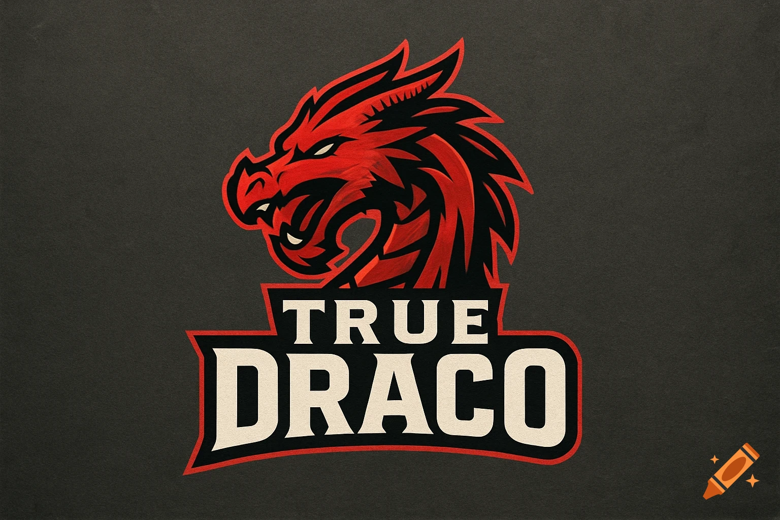 Red and black dragon head logo with text 'TRUE DRACO'