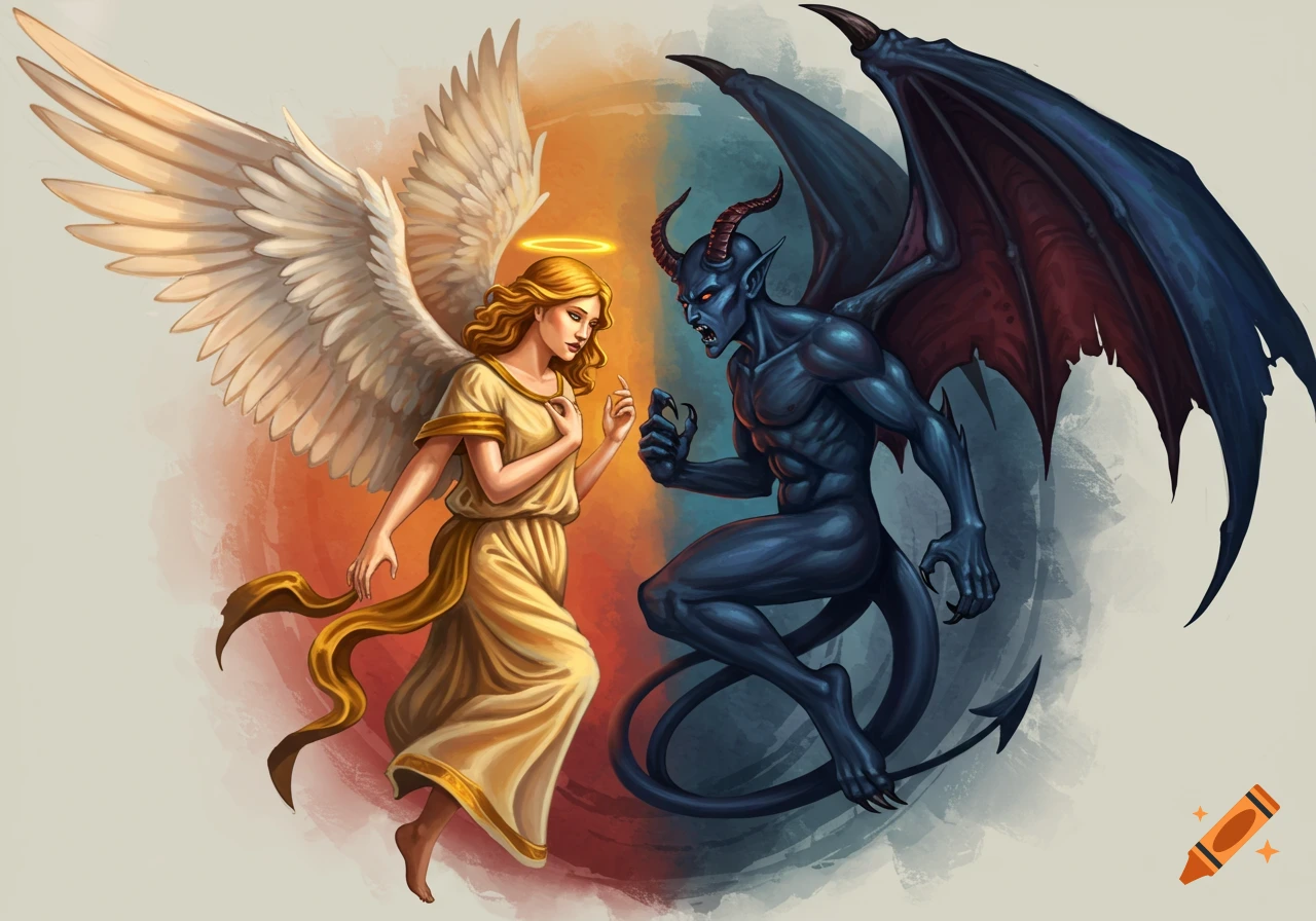An angel and a demon