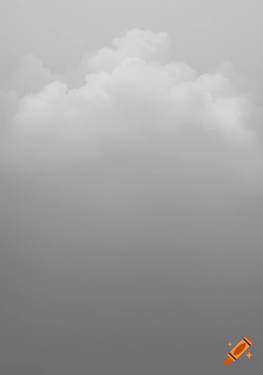 White clouds at the top fading into a smooth grey background.