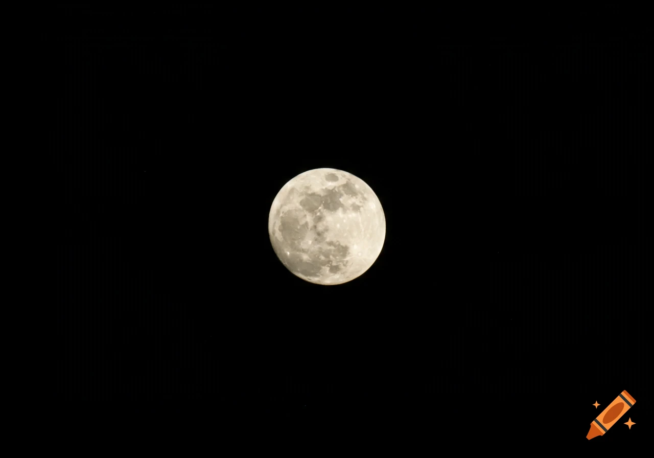 A detailed view of the full moon against a black night sky.