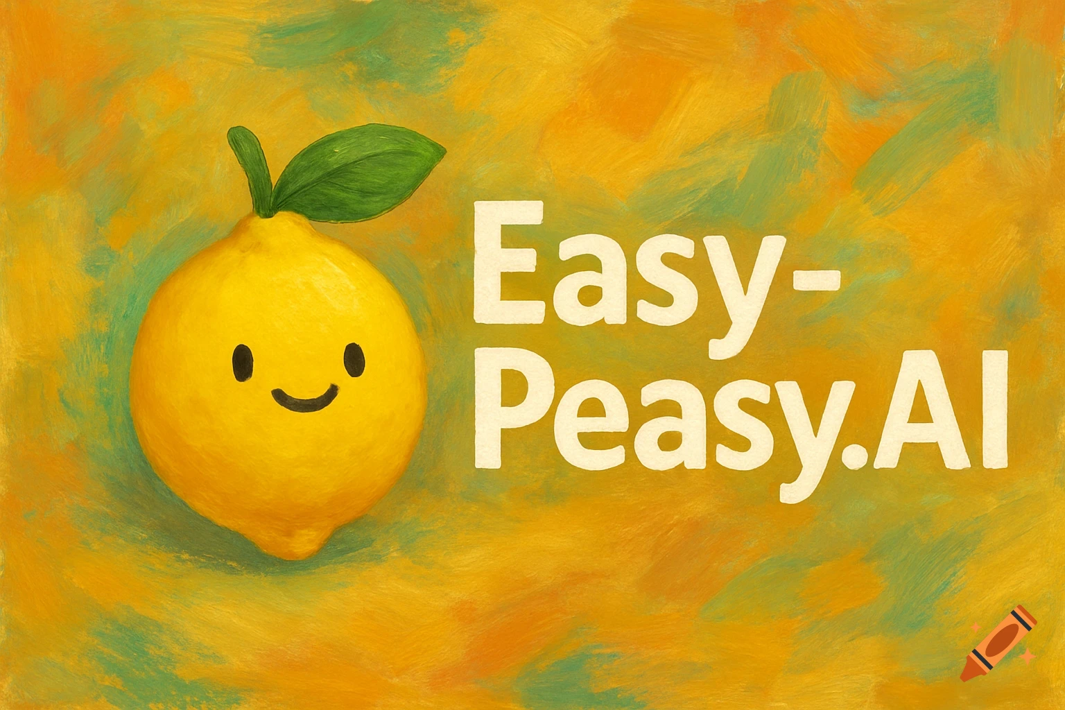 A cartoon lemon with a face next to the text Easy-Peasy.AI