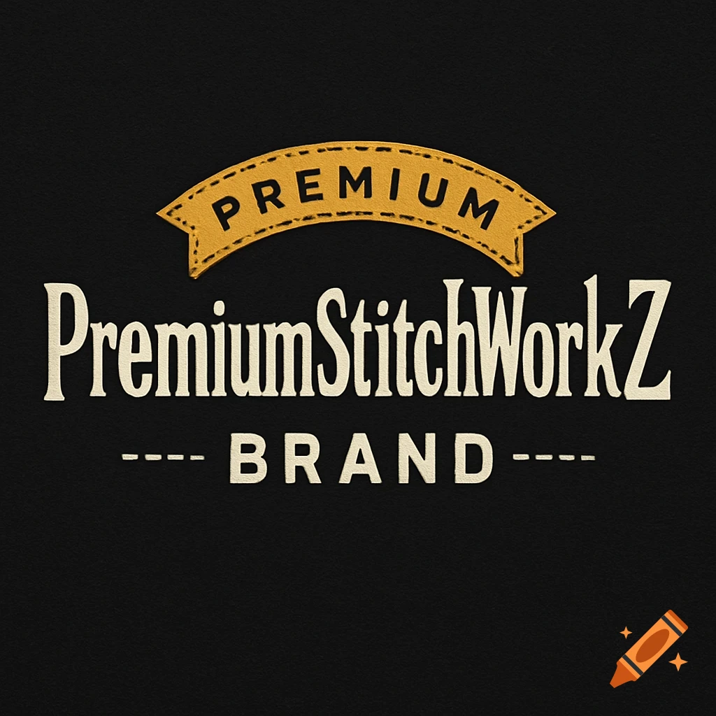 Black logo with yellow banner text 'PREMIUM' and white text 'PremiumStitchWorkZ' and 'BRAND'.