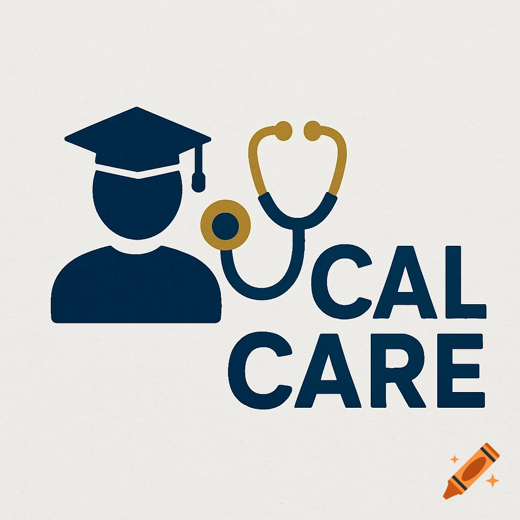 Logo with person in graduation cap, stethoscope, and 'CAL CARE' text.