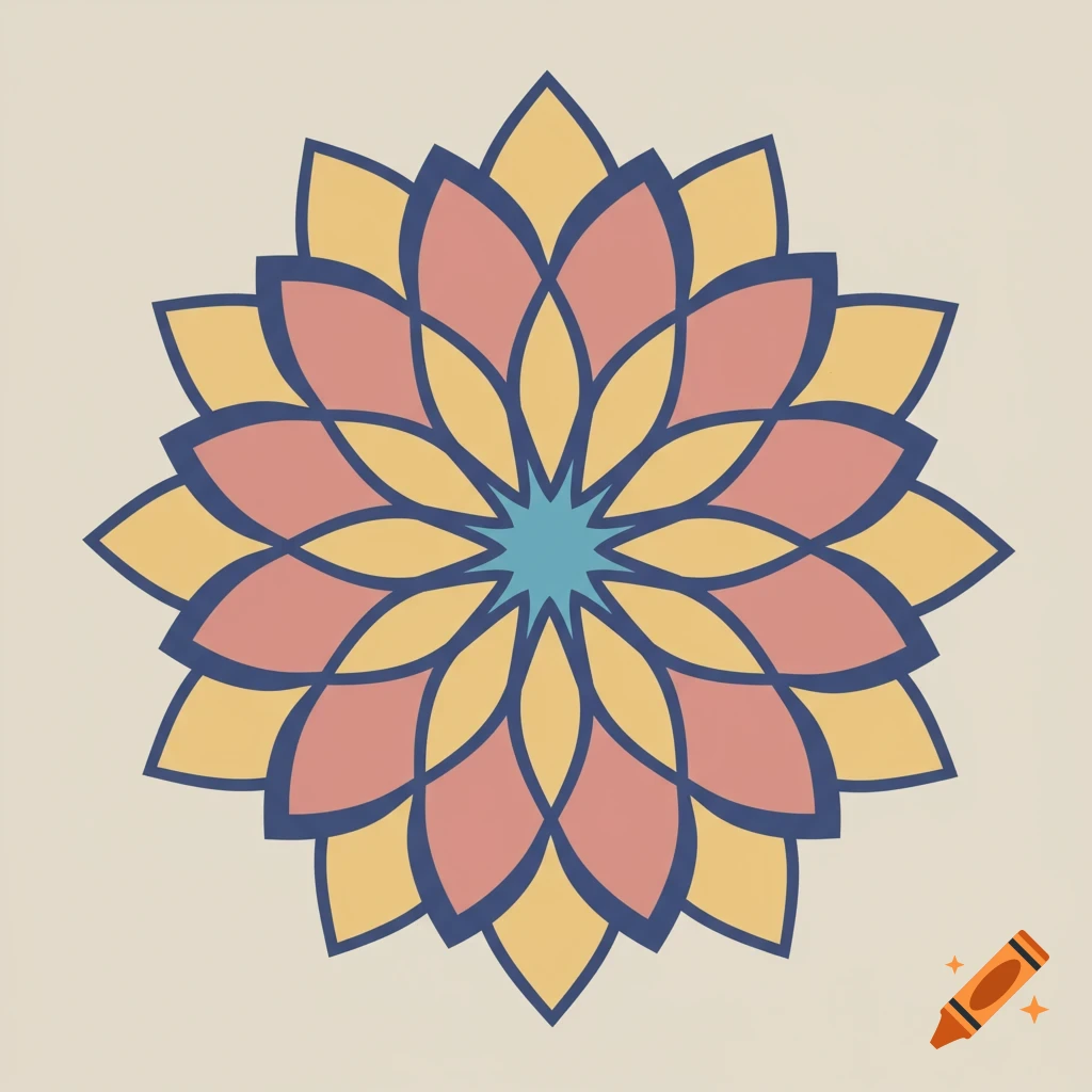 Colorful symmetrical mandala pattern.