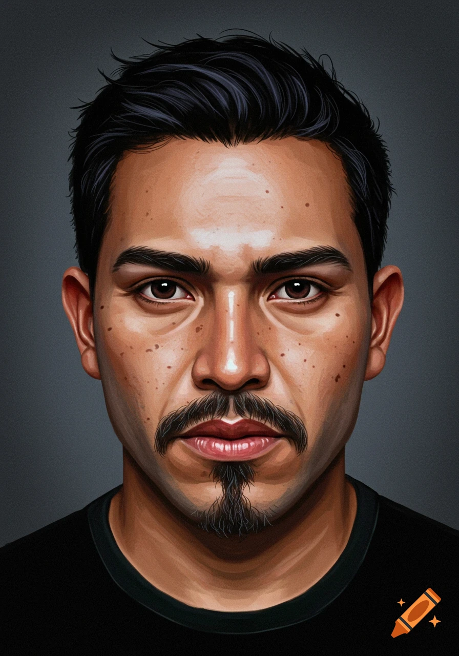 Portrait of a man with dark hair, mustache, and goatee.