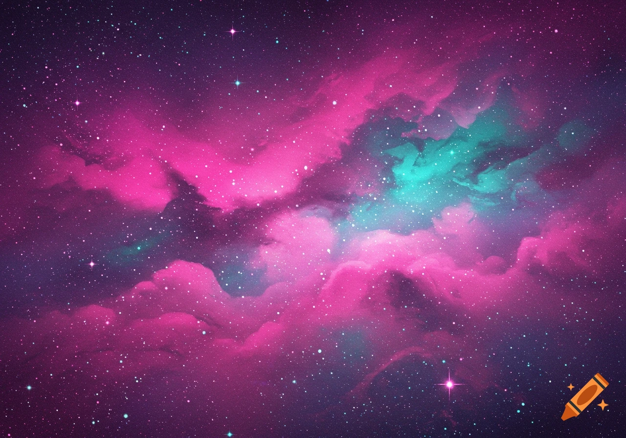 A colorful depiction of a nebula and stars in space.