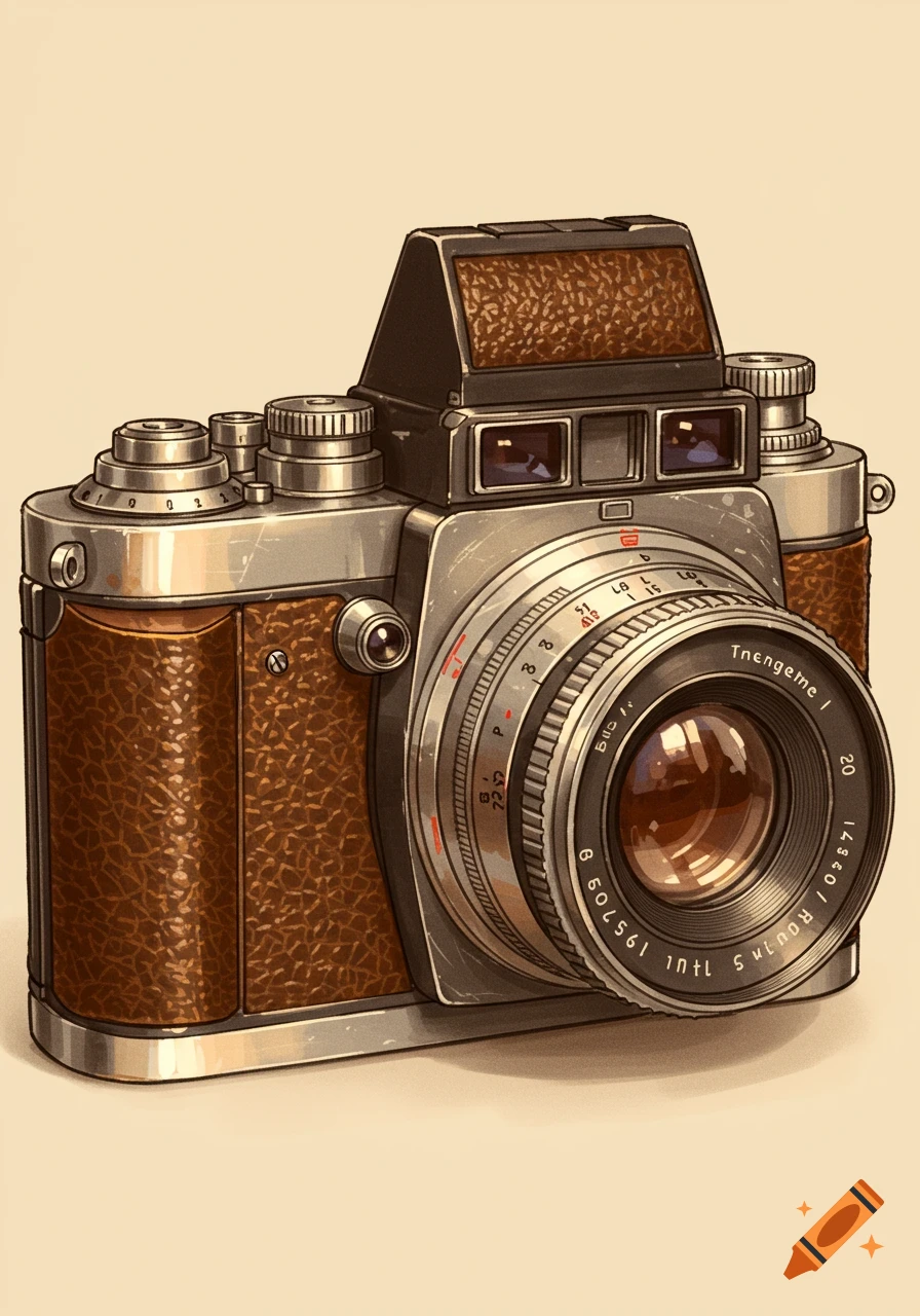 A vintage camera.