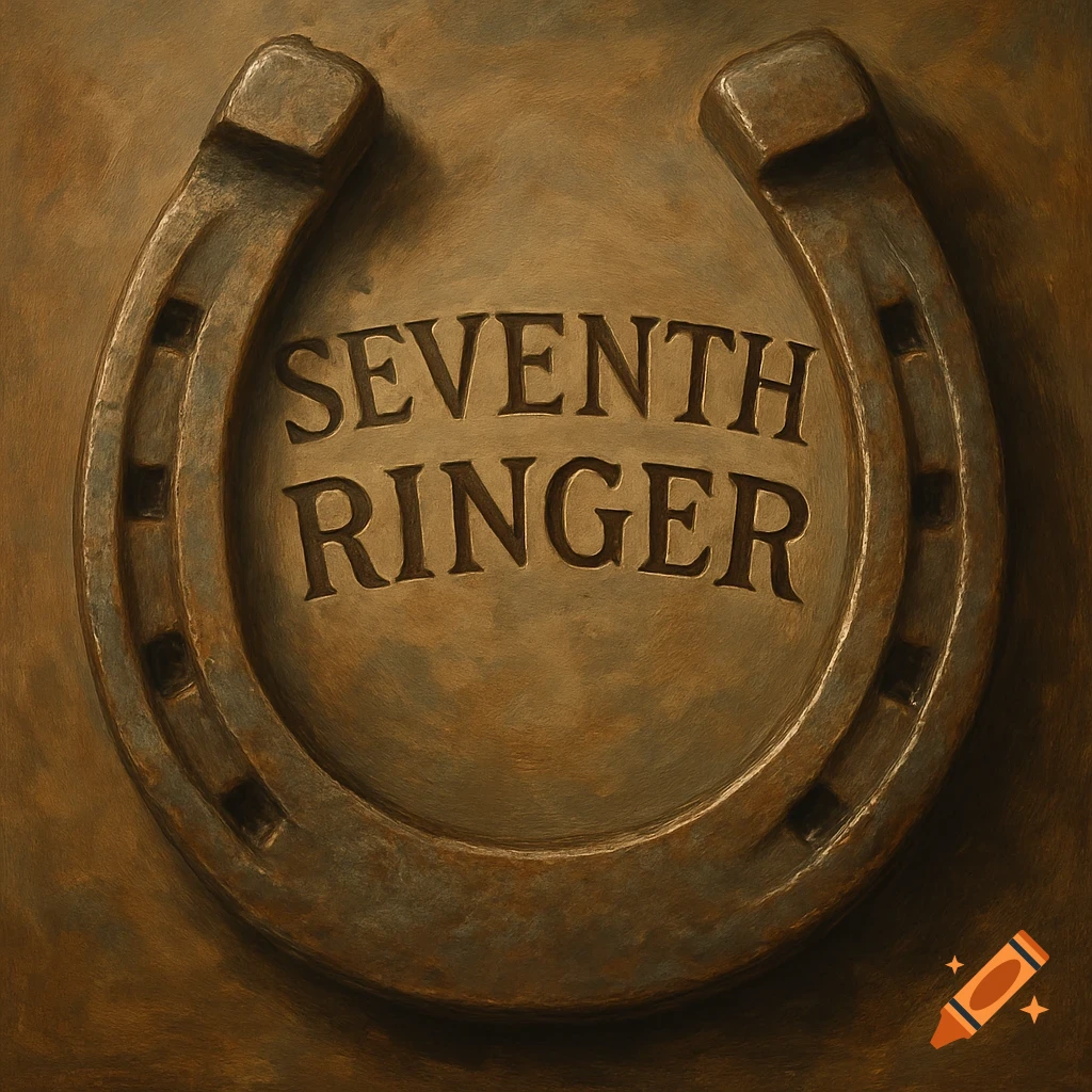 A horseshoe with 'SEVENTH RINGER' engraved inside.