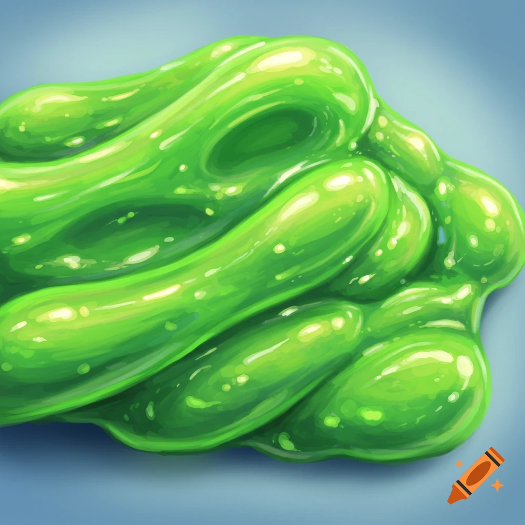 A glossy green slime texture.