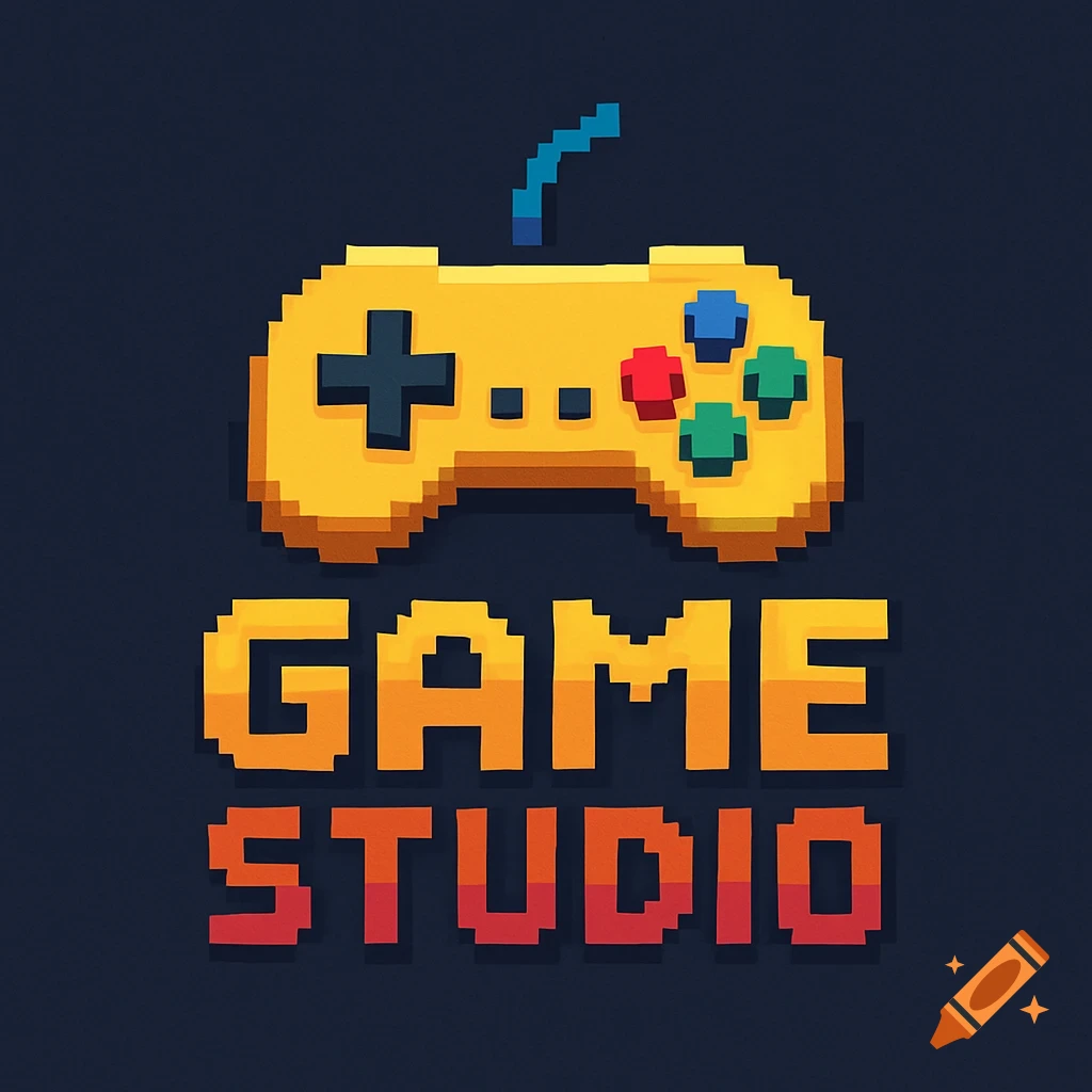Pixelated logo with a yellow gamepad above the text 'GAME STUDIO'
