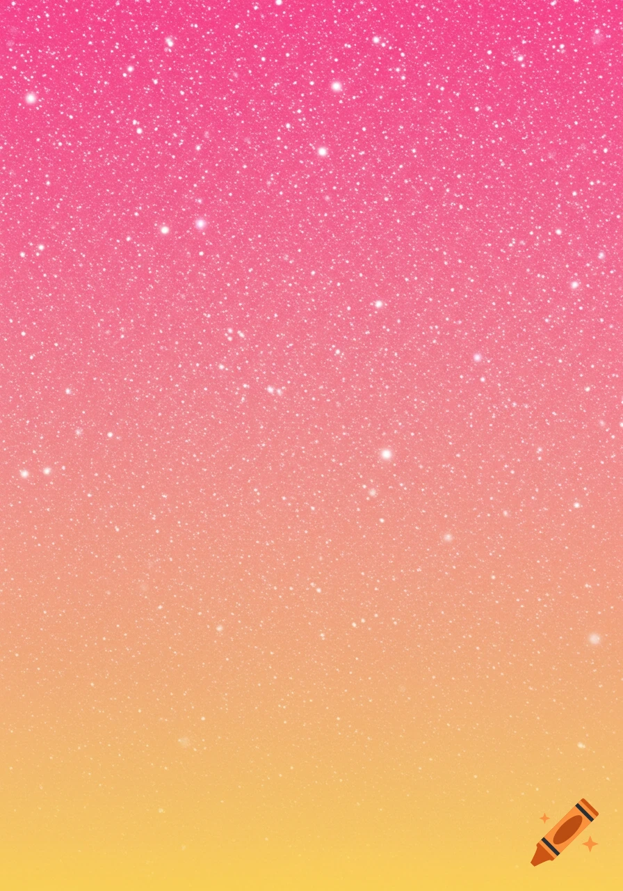 A sparkly background with a pink to orange to yellow gradient.