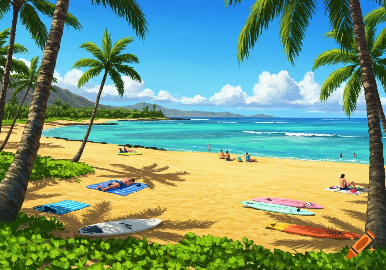 Tropical Beach created on Craiyon