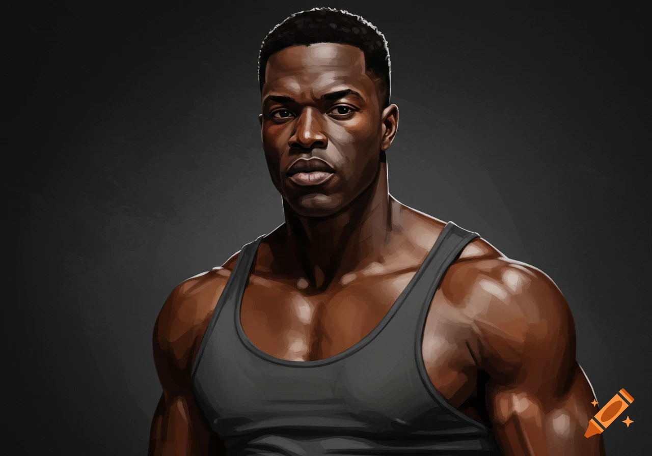 A muscular Black man in a tank top.