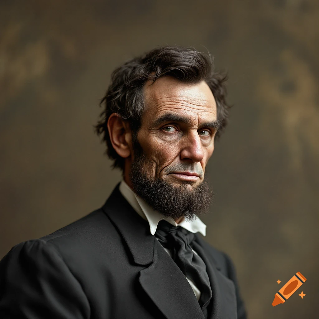 Photorealistic portrait of Abraham Lincoln.