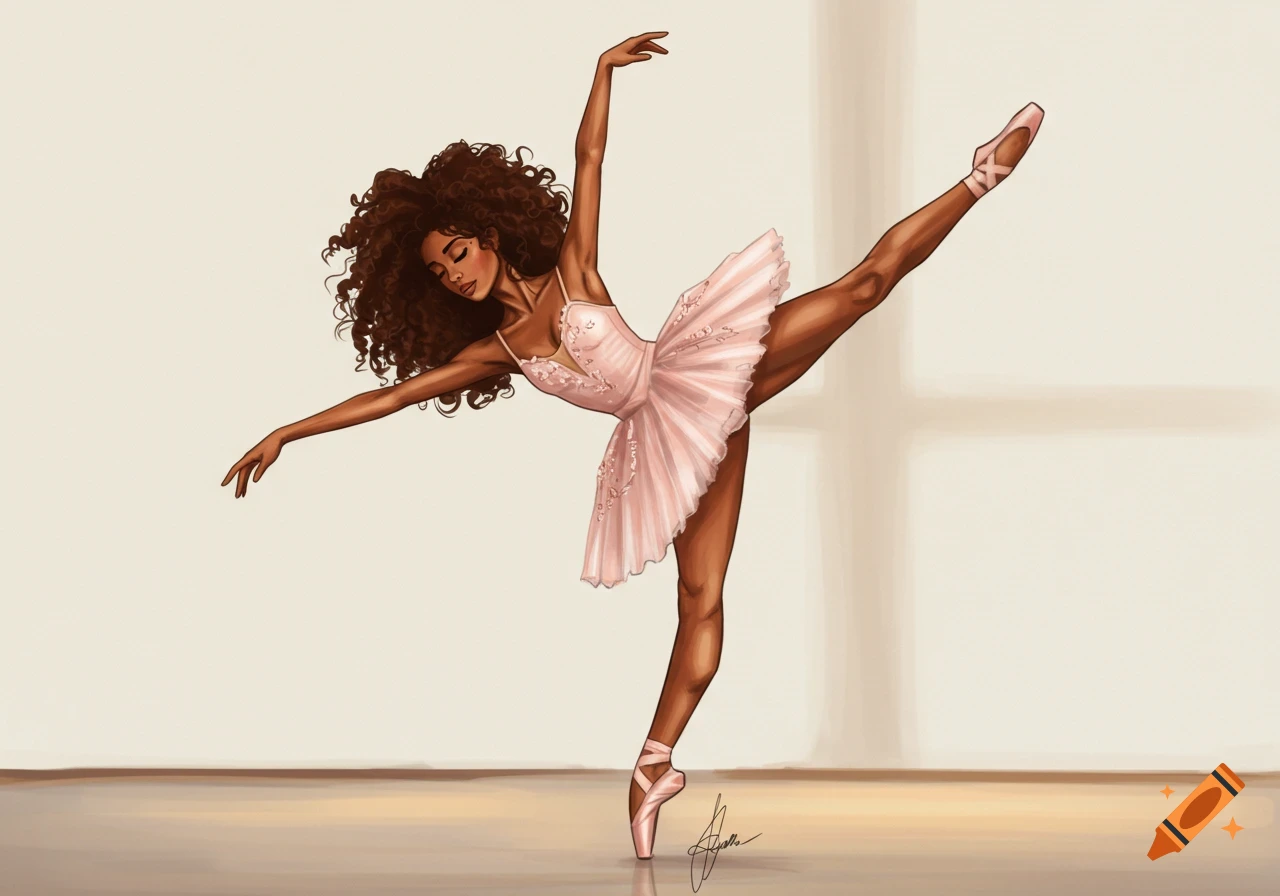 A ballerina in a pink tutu dancing on pointe