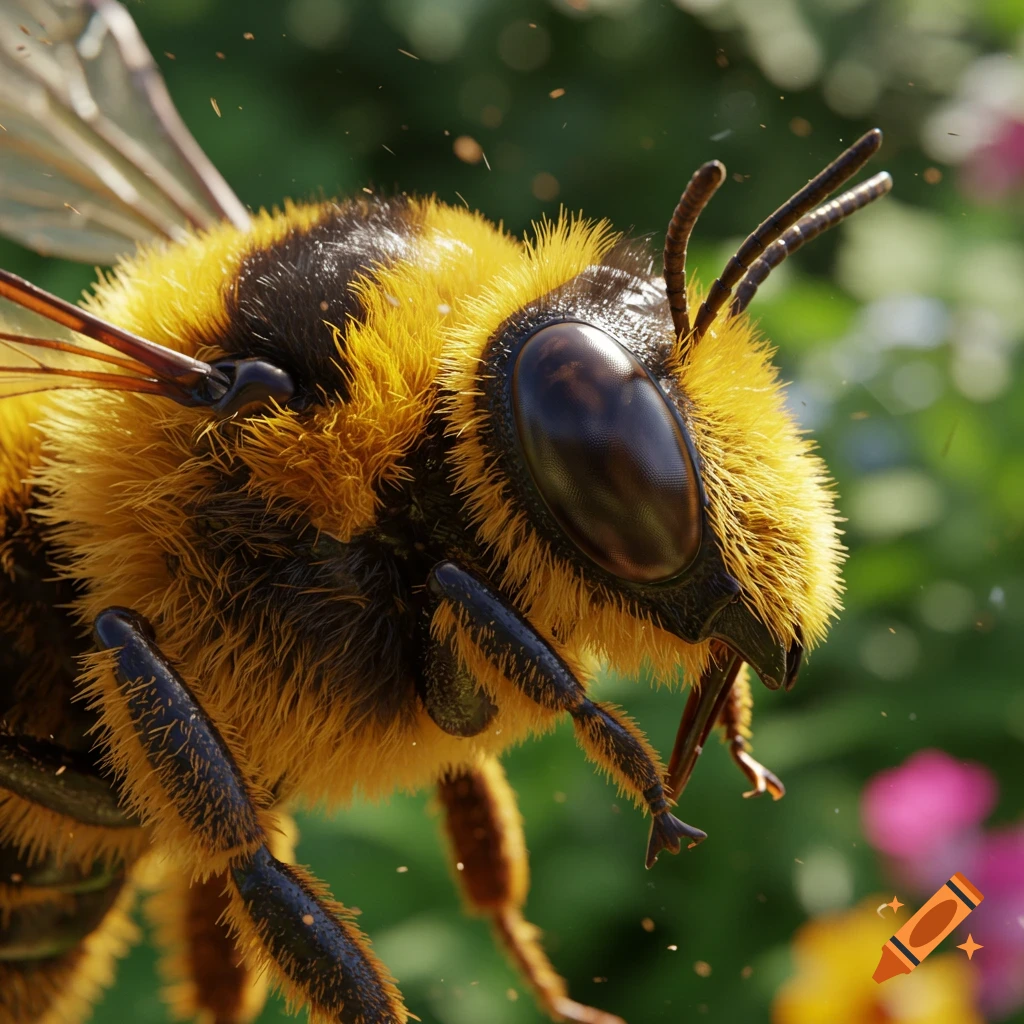 Close-up of a bee in a garden.