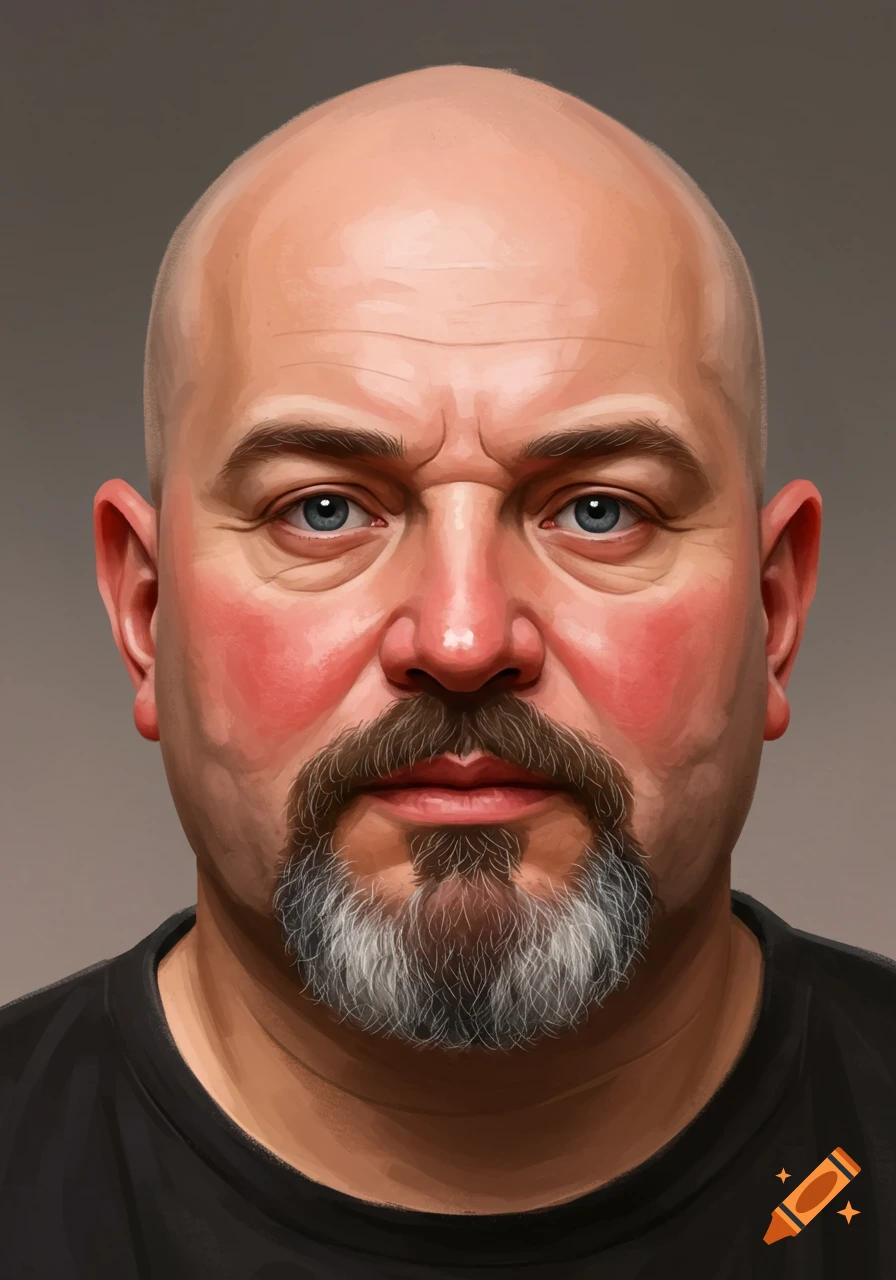 Bald man with a goatee