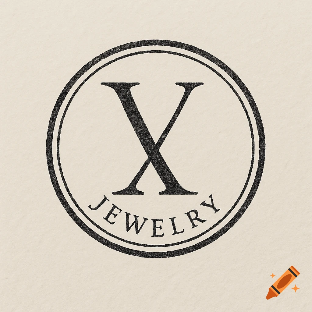 Circular stamp logo with a black X in the center and the word JEWELRY below