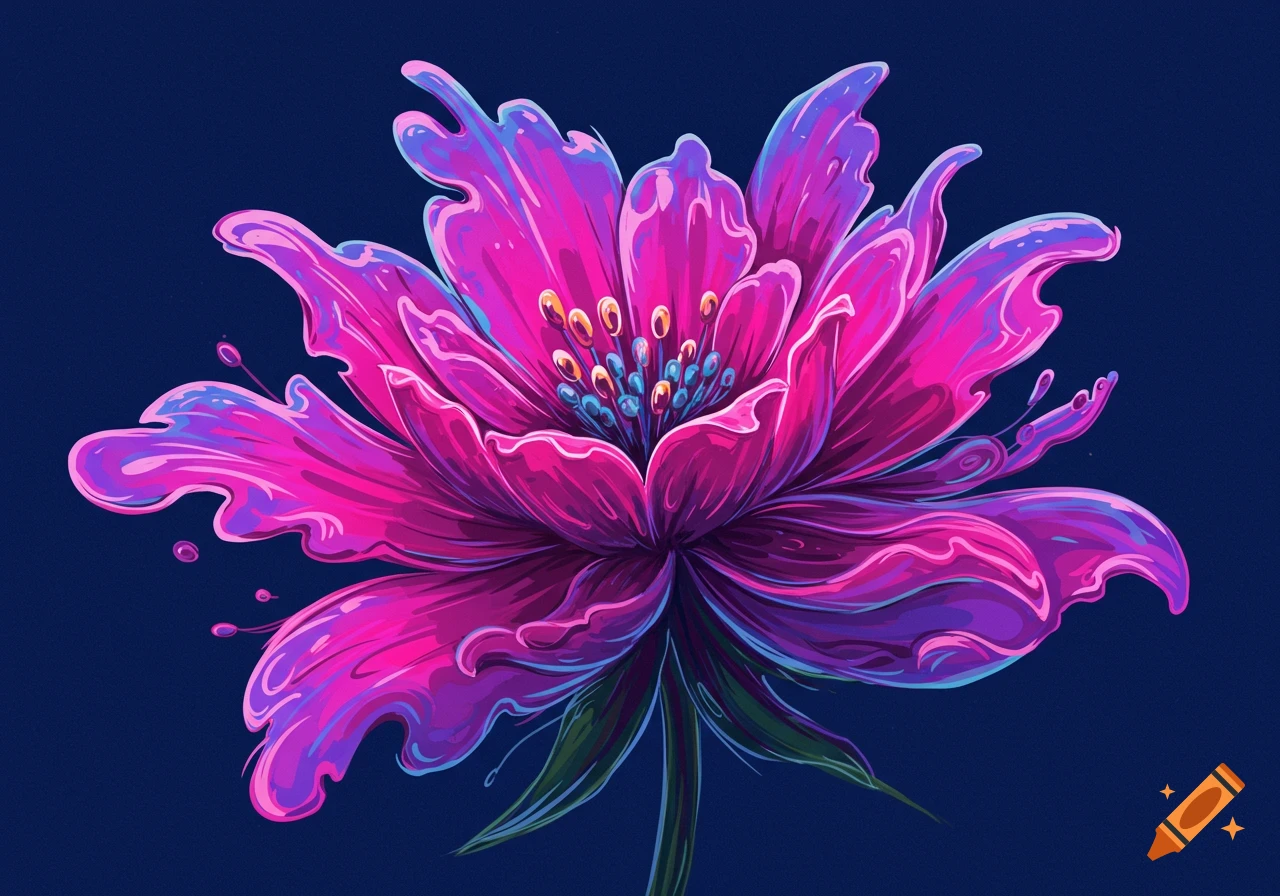 A vibrant pink and purple abstract flower.