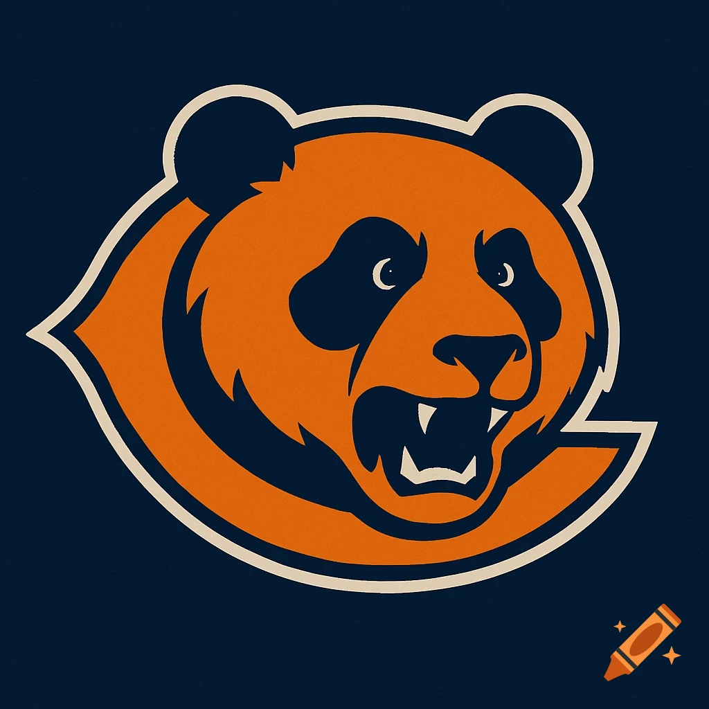 Stylized logo of an orange and black panda head, like a sports team mascot.