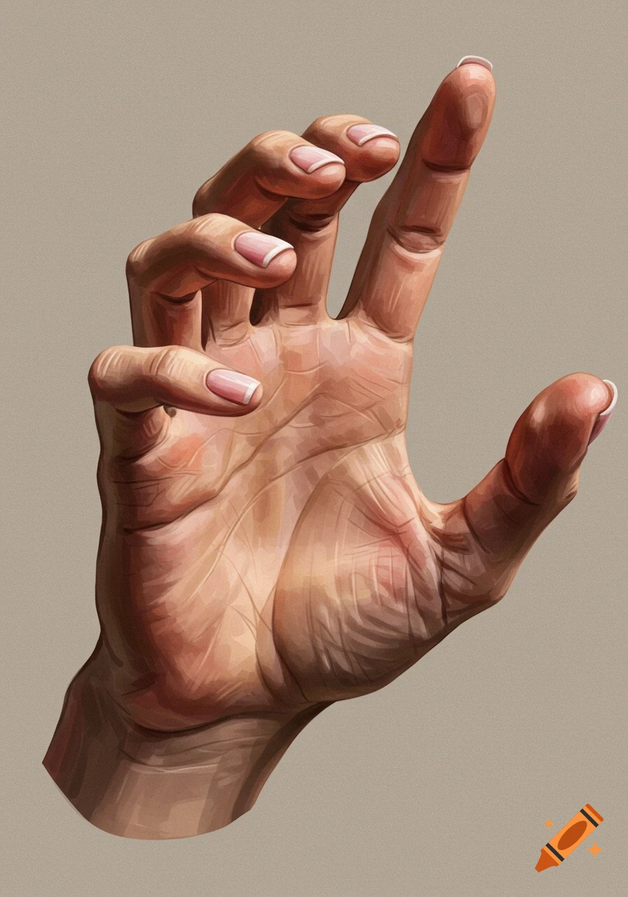 A human hand with french manicure