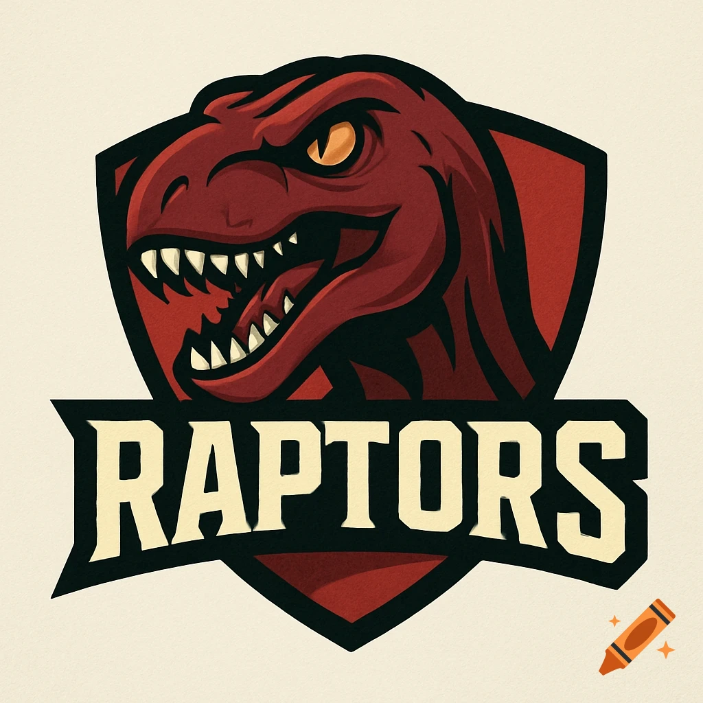 Sports logo featuring a red raptor head and the word "RAPTORS".