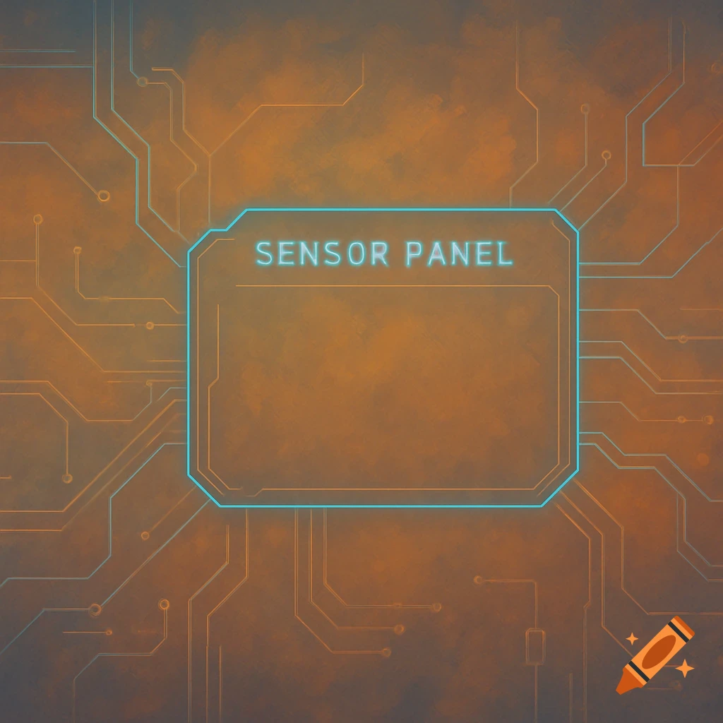 Stylized circuit board background with 'SENSOR PANEL' text.