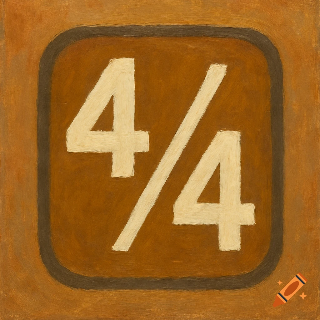 4/4 inside a rounded brown square