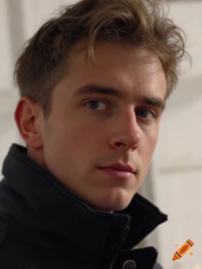 Close-up portrait of a young man looking slightly to the side.
