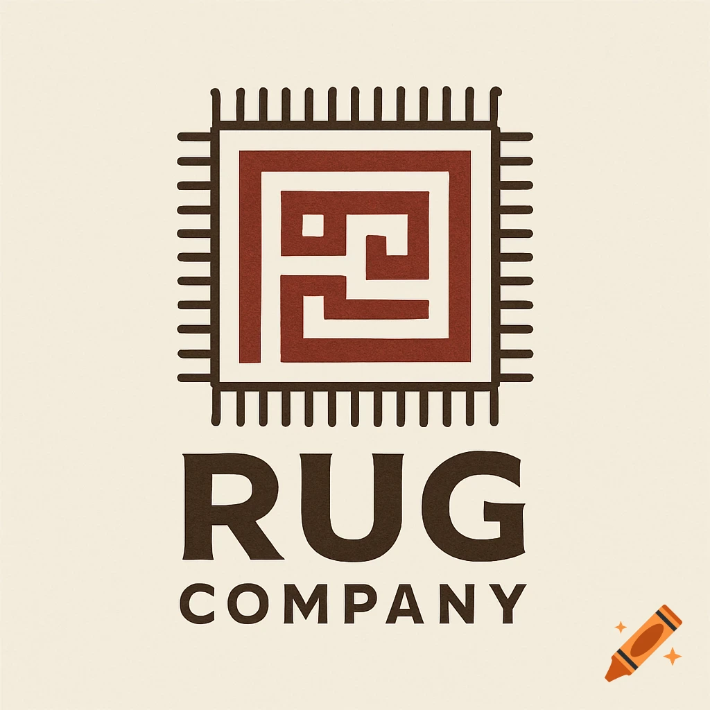Logo for Rug Company with a stylized geometric pattern above the text "RUG COMPANY".