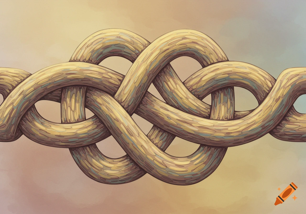 An intricate wooden knot against a mellow background