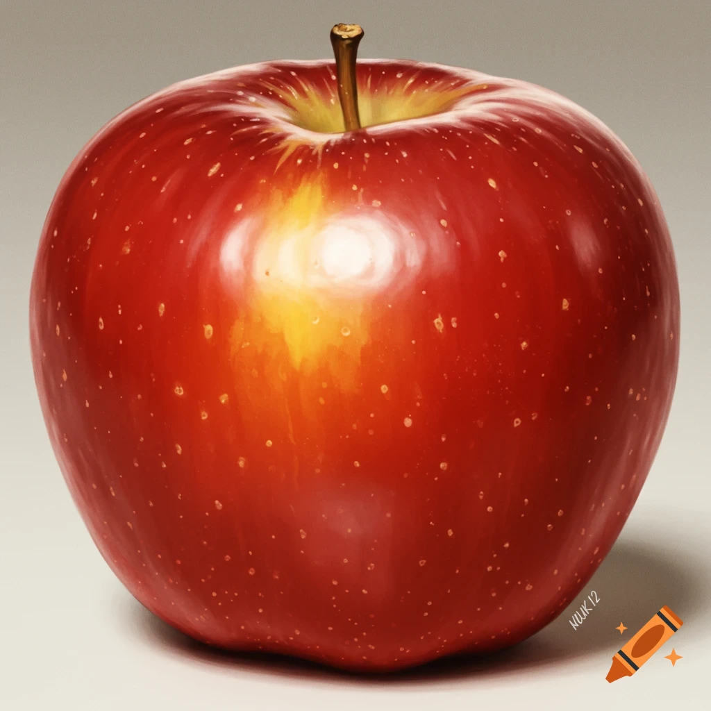 a red apple with a yellow patch